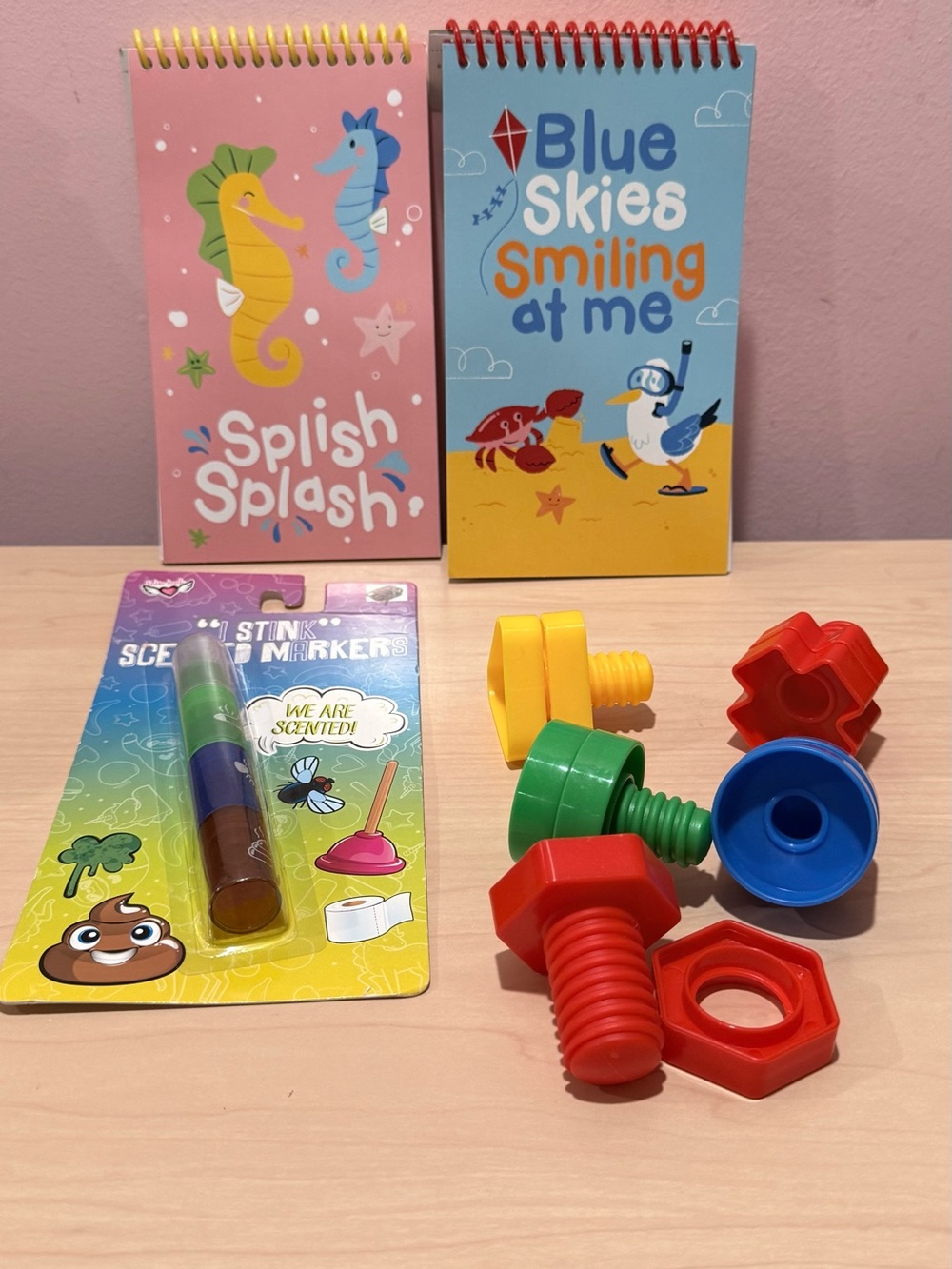 Kids Nut & Bolt Fine Motor Toy Set with Scented Marker and notebooks